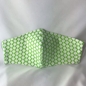 Adult Face Mask Green and White